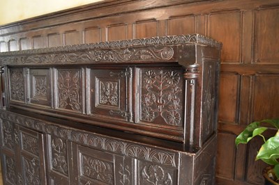 Lot 36 - Large Charles II oak court cupboard