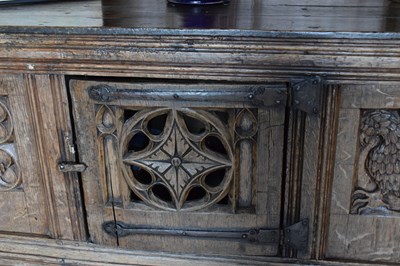 Lot 41 - Oak aumbry, in the English manner of circa 1500