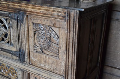Lot 41 - Oak aumbry, in the English manner of circa 1500
