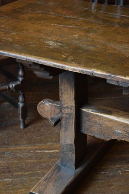 Lot 42 - 18th Century and later oak trestle table