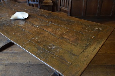 Lot 42 - 18th Century and later oak trestle table