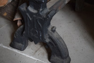 Lot 43 - Pair of cast iron andirons