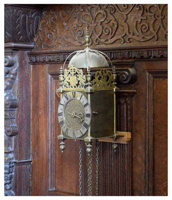 Lot 44 - Chew Valley interest: late 17th Century and later brass lantern clock, Thomas Veale 1689