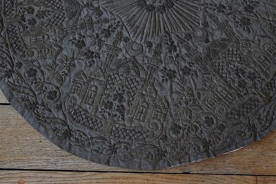 Lot 59 - 18th Century Turkish Ottoman gilt thread embroidered needlework circular panel