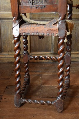 Lot 67 - Late 17th Century child’s walnut highchair
