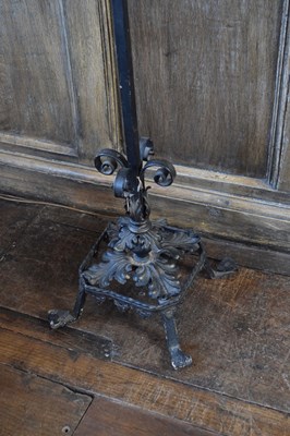 Lot 72 - Pair of wrought iron standard lamps