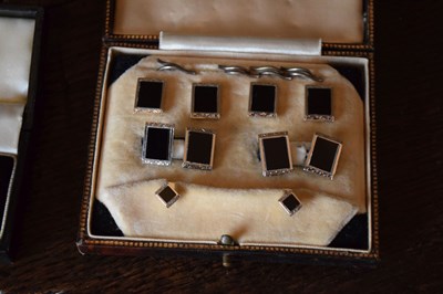 Lot 51 - Two cased sets of cufflinks and dress studs