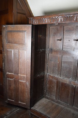 Lot 77 - Charles I dated oak press cupboard