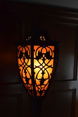 Lot 79 - Pair of gilt metal standard lamps