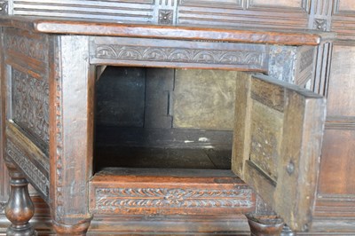 Lot 81 - Charles I and later oak credence-type cupboard
