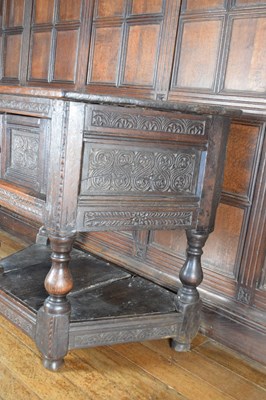 Lot 81 - Charles I and later oak credence-type cupboard