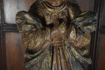 Lot 82 - 18th Century Portuguese polychrome painted carved softwood figure