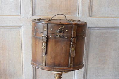 Lot 95 - 19th Century decorated hide dome-top box