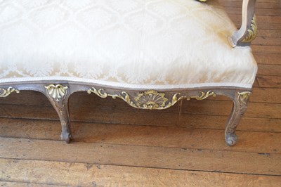 Lot 97 - Early 20th Century carved beech and parcel-gilt settee