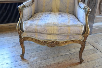 Lot 100 - Late 19th Century French gilt wood hall chair