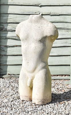 Lot 217 - Reconstituted stone male torso