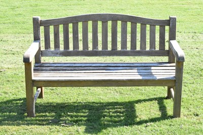 Lot 672 - Teak garden seat