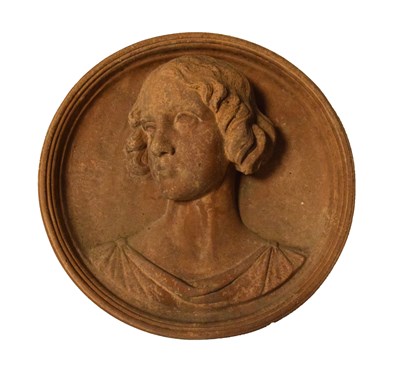 Lot 677 - Terracotta portrait roundel