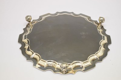 Lot 127 - George V silver piecrust tray