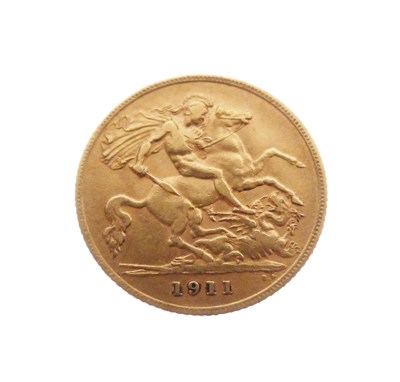 Lot 165 - George V gold half sovereign, 1911