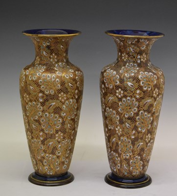 Lot 321 - Pair of Doulton Lambeth 'Slaters Patent' vases