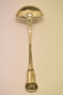 Lot 129 - George III King's Hourglass pattern silver ladle