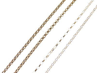 Lot 58 - Two 9ct gold belcher-link necklaces