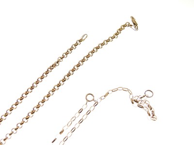 Lot 58 - Two 9ct gold belcher-link necklaces