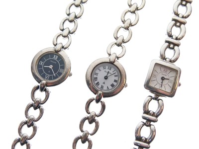 Lot 105 - Accurist - Three lady's silver bracelet watches