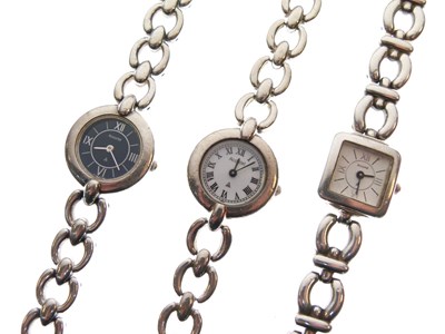 Lot 105 - Accurist - Three lady's silver bracelet watches
