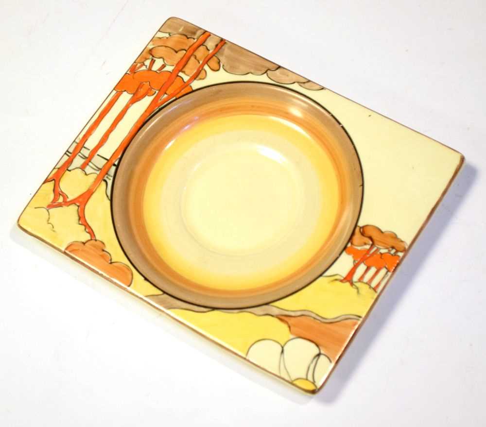 Lot 386 - Clarice Cliff Bizarre - Coral Firs side plate