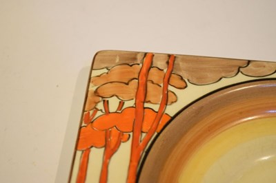 Lot 386 - Clarice Cliff Bizarre - Coral Firs side plate