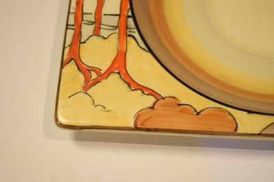 Lot 386 - Clarice Cliff Bizarre - Coral Firs side plate