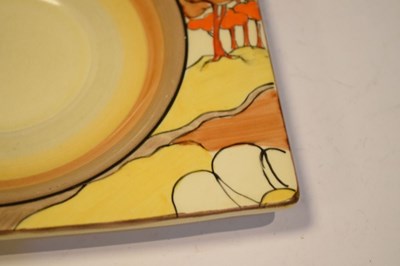 Lot 386 - Clarice Cliff Bizarre - Coral Firs side plate