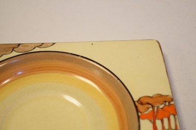 Lot 386 - Clarice Cliff Bizarre - Coral Firs side plate