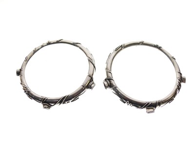 Lot 68 - Pair 925 Sterling standard silver bangles