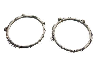 Lot 68 - Pair 925 Sterling standard silver bangles