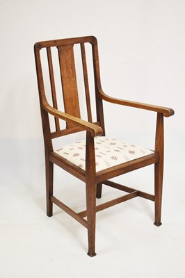 Lot 468 - Arts & Crafts oak open armchair