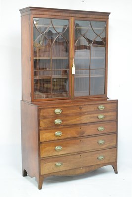 Lot 465 - Regency mahogany secretaire bookcase