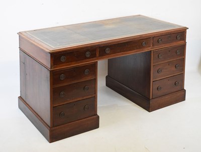 Lot 490 - Victorian mahogany twin pedestal desk