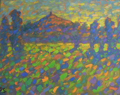 Lot 377 - Paul Stephens - Oil on board - 'Glastonbury Tor'