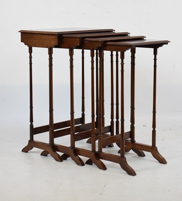 Lot 507 - Set of mahogany and crossbanded quartetto tables