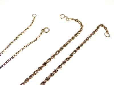 Lot 56 - Two yellow metal necklaces