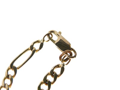 Lot 57 - Yellow metal (9K) Figaro-link necklace