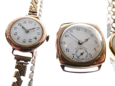 Lot 115 - Gentleman's vintage 9ct gold cased watch head