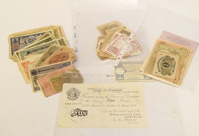Lot 183 - Quantity of GB and world bank notes to include O'Brien Bank of England white five pound notes, 1956