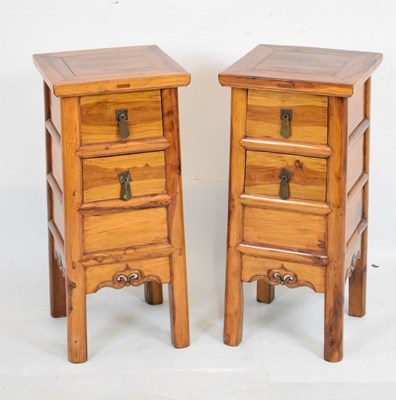 Lot 368 - Huanghuali pair of bedside cabinets