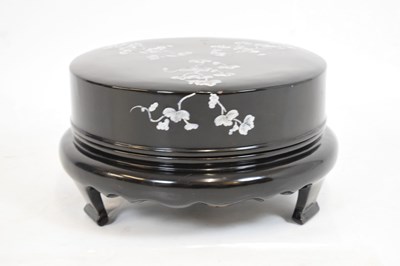 Lot 349 - Black lacquer and mother-of-pearl box