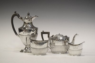 Lot 122 - Edwardian silver four-piece tea set