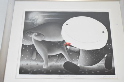 Lot 506 - Mackenzie Thorpe - Limited edition print - 'Love under the Moon'